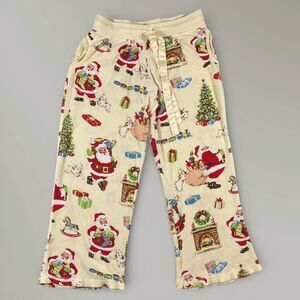 Nick & Nora Women's PJ bottoms Thermal Y2K Santa Holiday Christmas 00s Size Med
